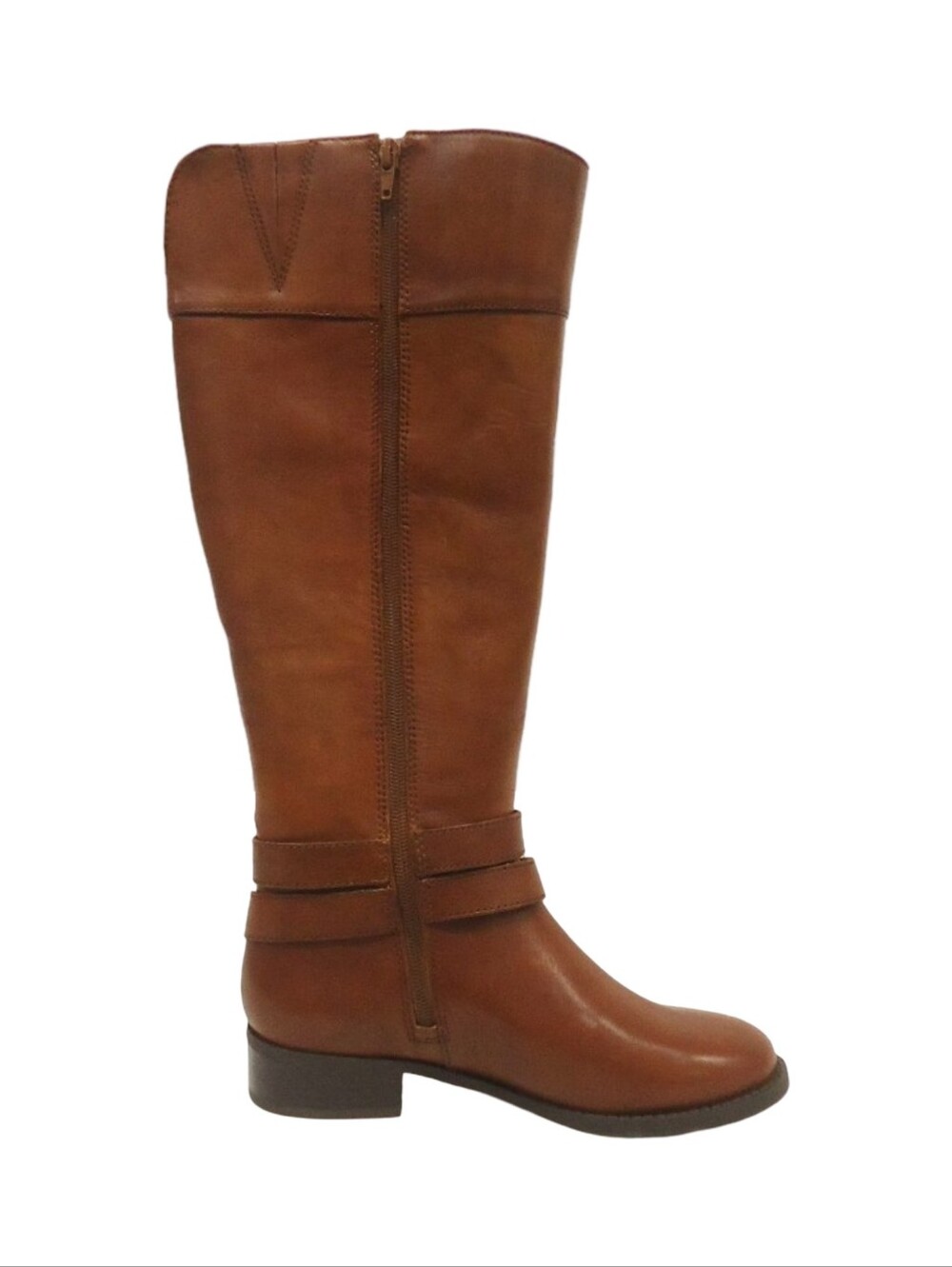 Customer Return Size 5M Women's Tall Leather Riding Boots - Cognac